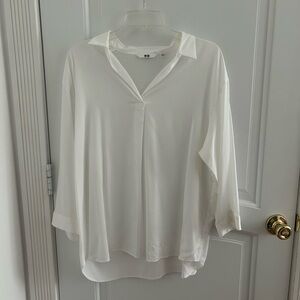 Uniqlo Rayon Skipper Collar Blouse | 3/4 Sleeve